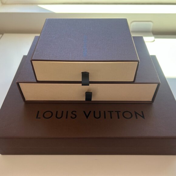 Set of 3 Louis Vuitton Boxes - Authentic Brown Beige 2 Drawer Box 1 Flat box - Picture 6 of 8